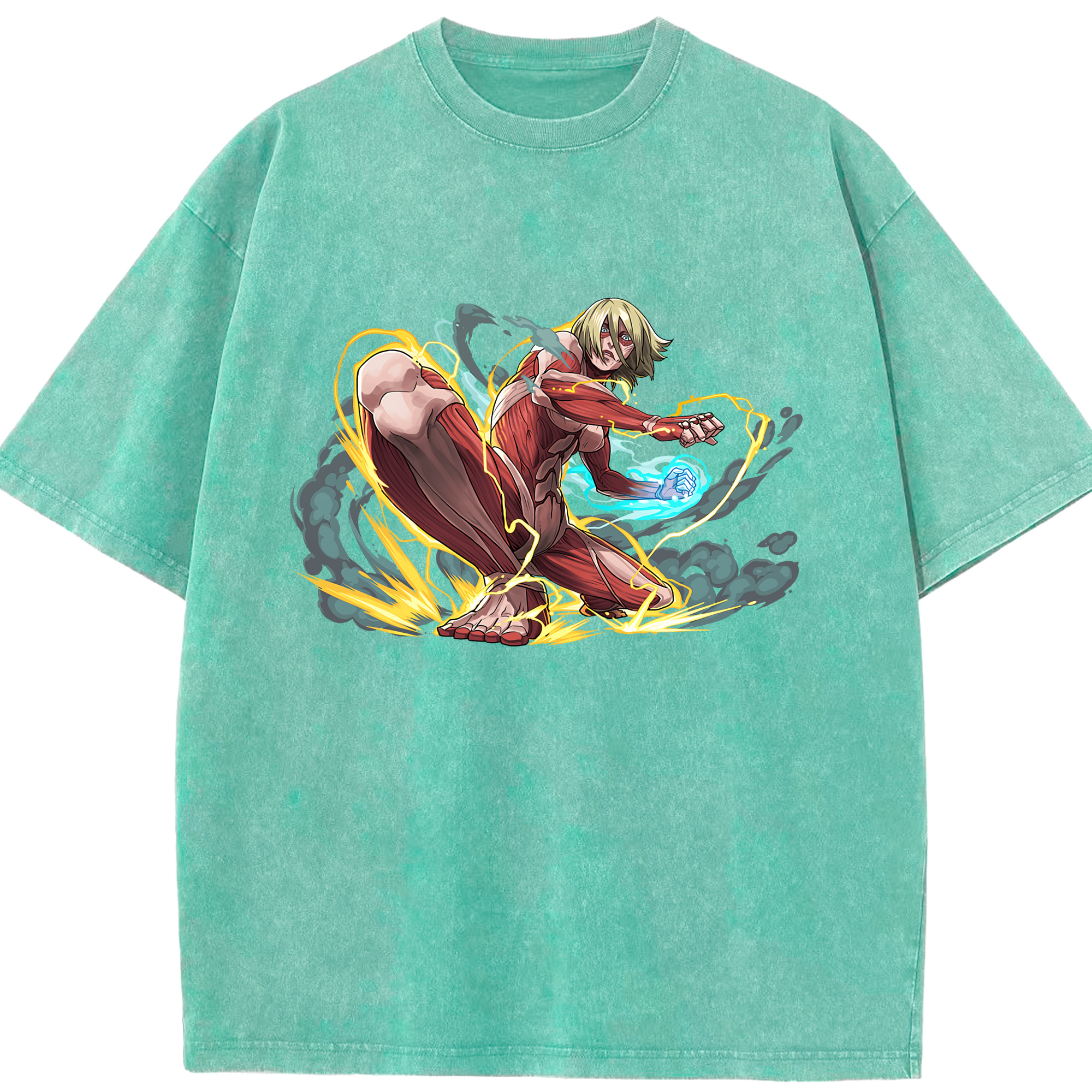（画像用） 進撃の巨人 Attack on Titan 綿100% ヴィンテージ風 半袖Tシャツ（フロントプリント）